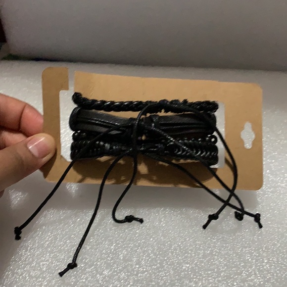 4pcs Braided wrap Leather band / bracelet - Picture 6 of 7